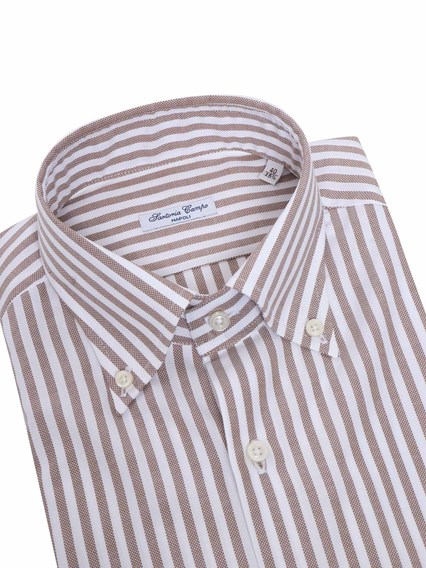Sartoria Del Campo-Sonrisa Brown striped shirt