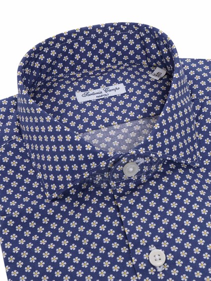 Sartoria Del Campo-Sonrisa Blue floral shirt