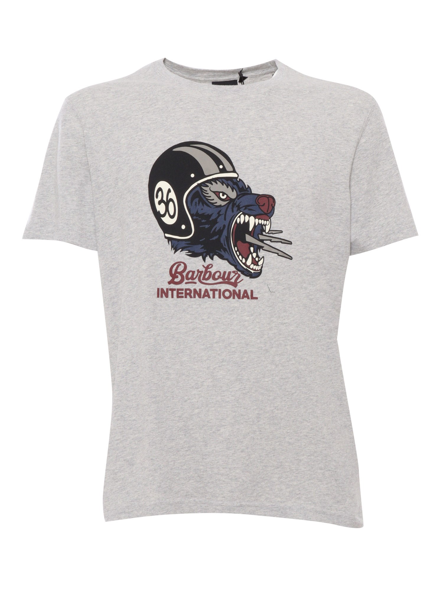Barbour Grey Patterned T-shirt In Gray