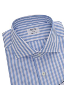 Mazzarelli Light blue striped shirt