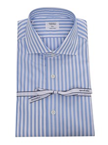 Mazzarelli Light blue striped shirt