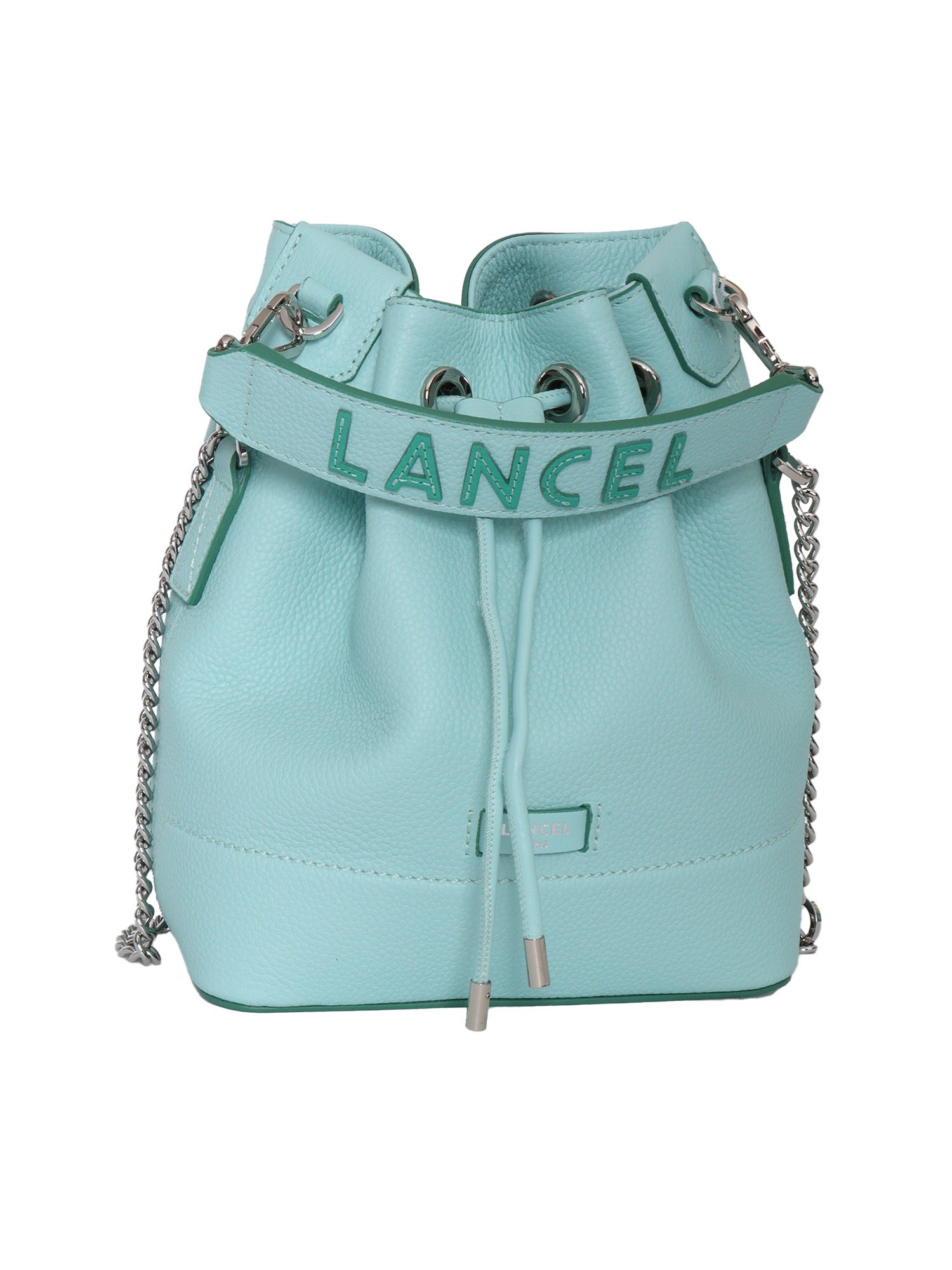 Shop Lancel Light Blue Seau Bag In Green
