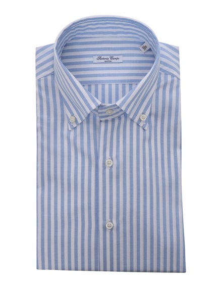 Sartoria Del Campo-Sonrisa Light blue striped cotton