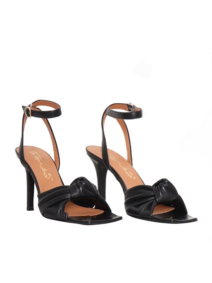 VIA ROMA 15 Black leather sandals