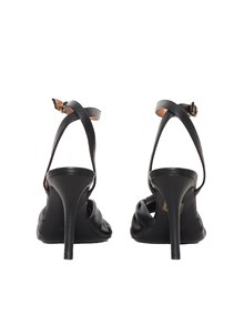 VIA ROMA 15 Black leather sandals