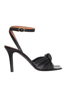 VIA ROMA 15 Black leather sandals