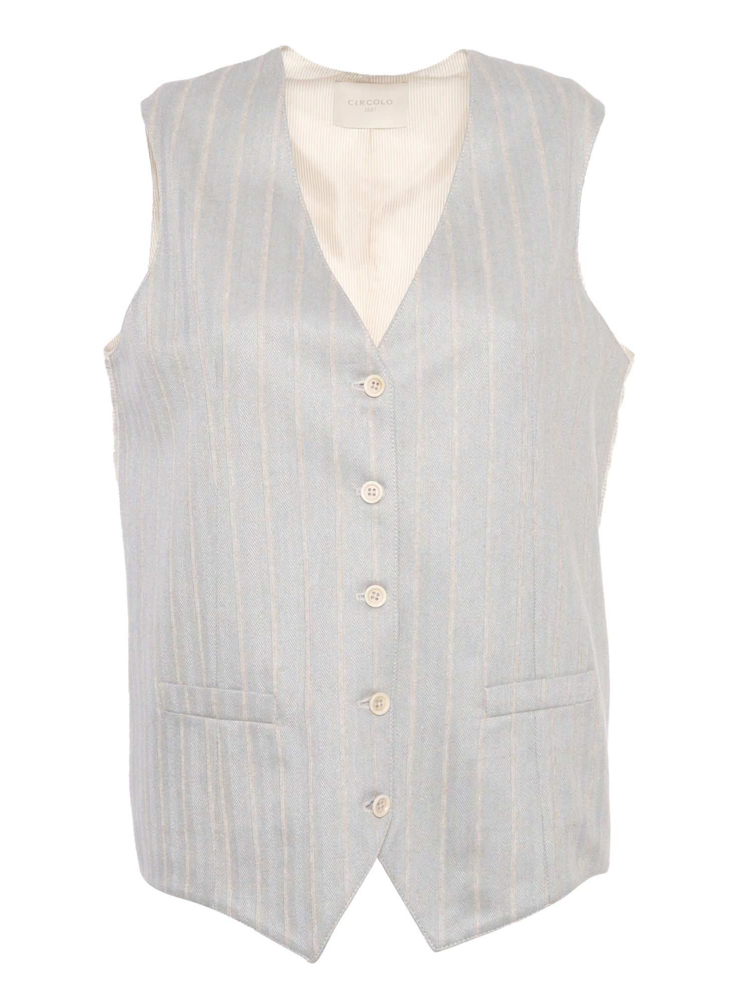 Shop Circolo 1901 Light Gray Vest