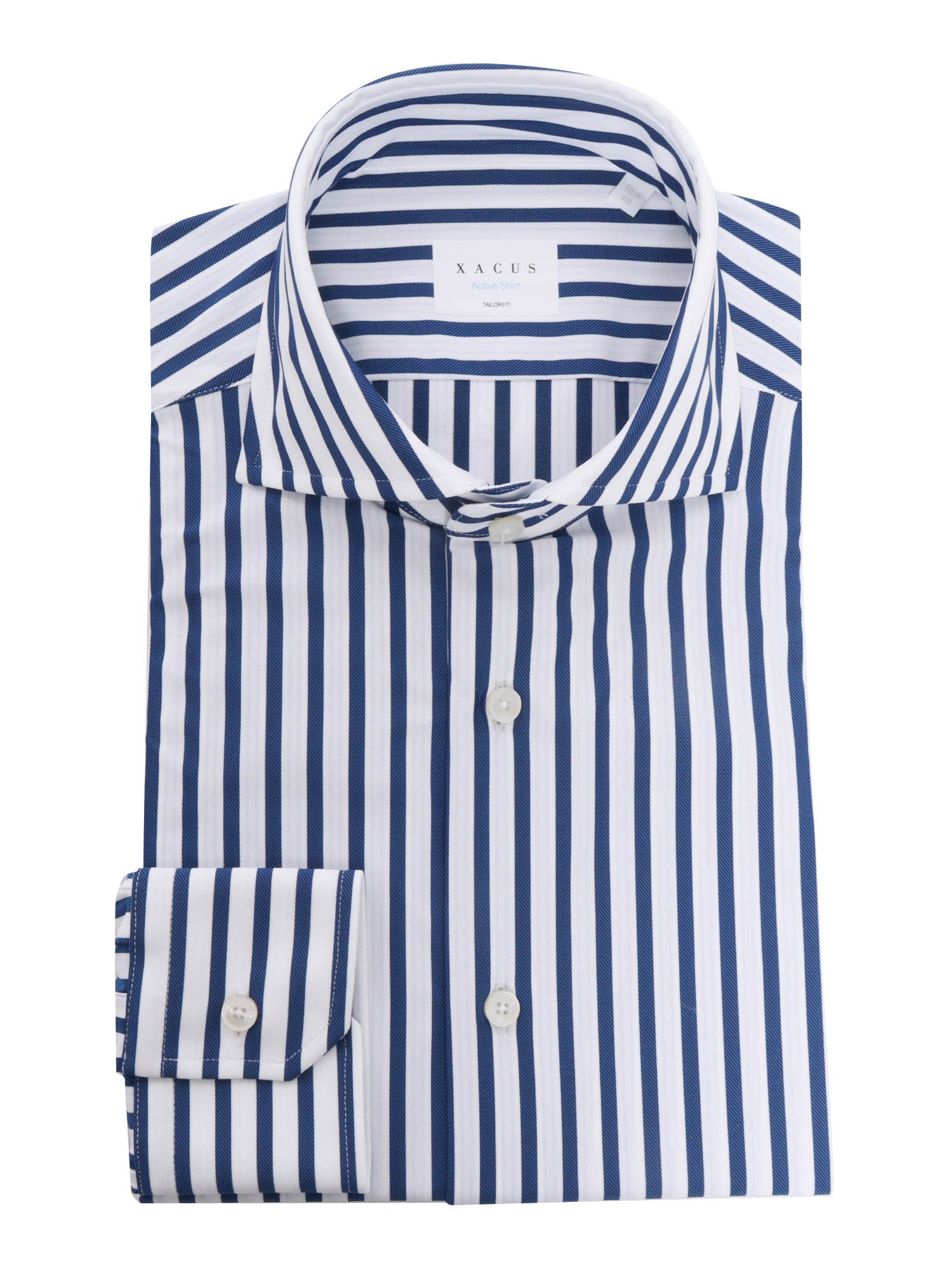 Shop Xacus Blue Striped Shirt In Multi