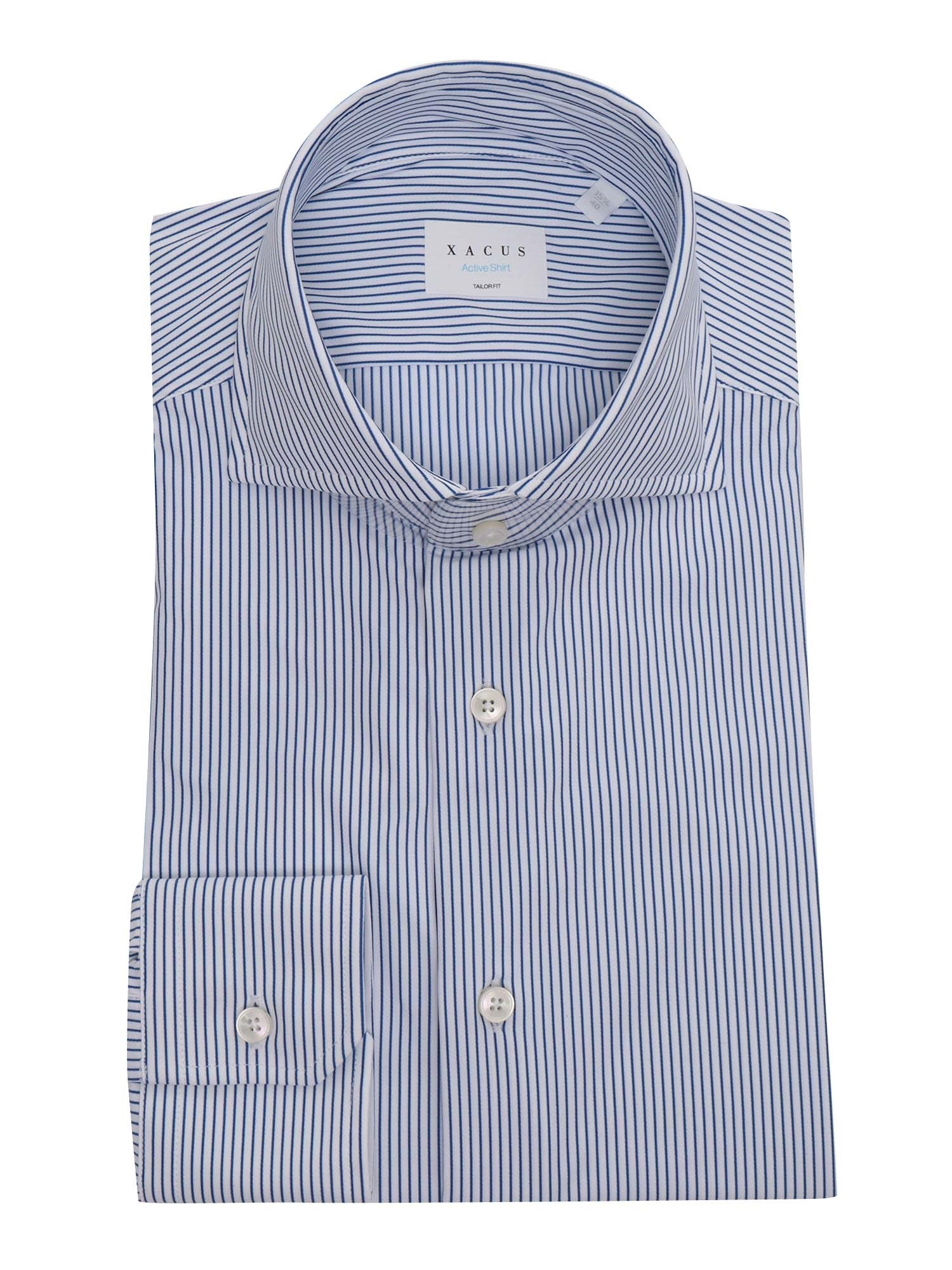 Xacus Light Blue Shirt With Stripes In Multi