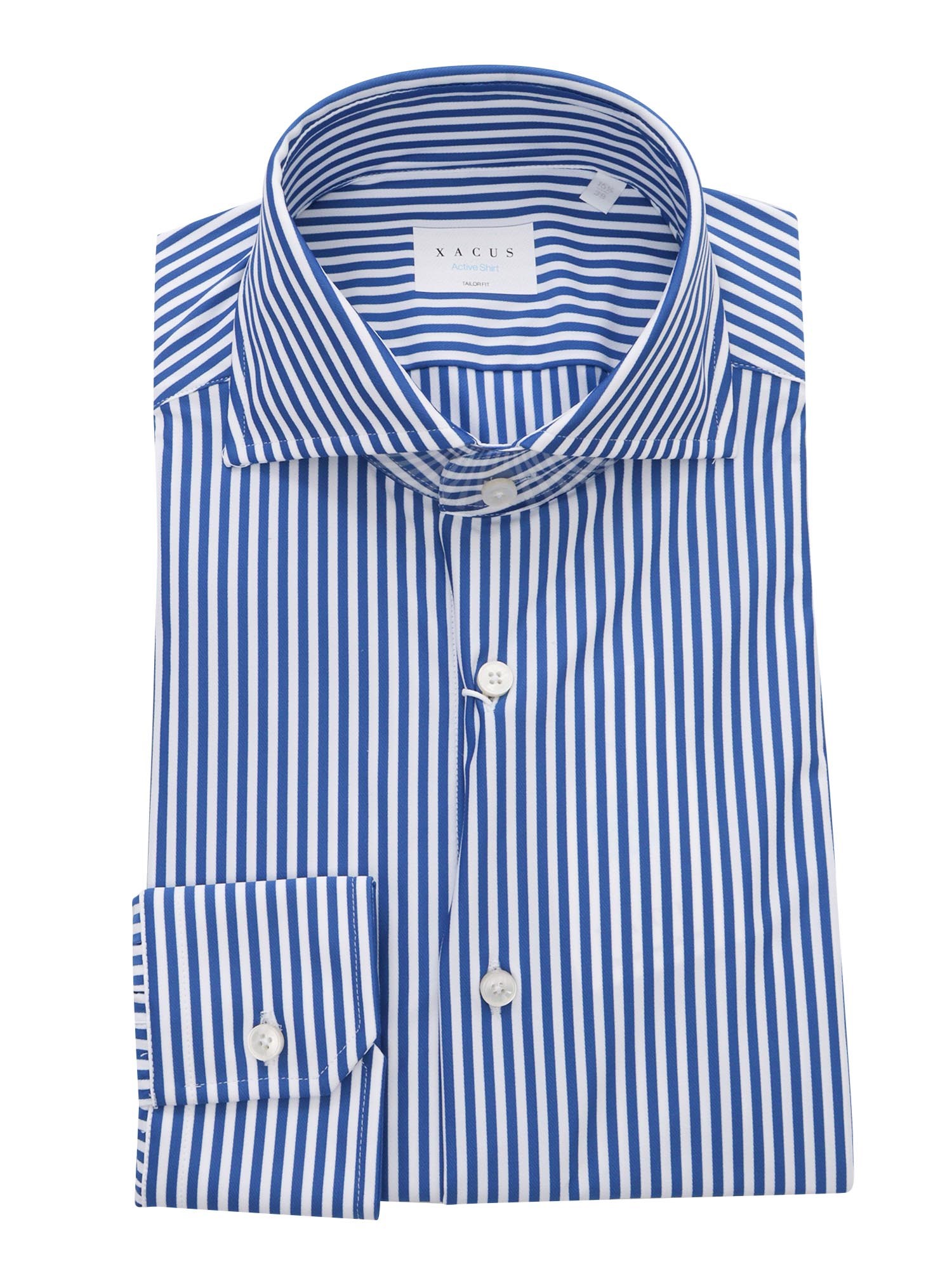 Shop Xacus Blue Striped Shirt In Multi