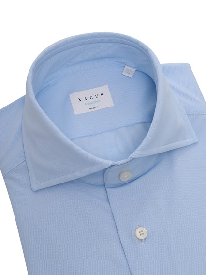 XACUS Light blue striped shirt with pocket