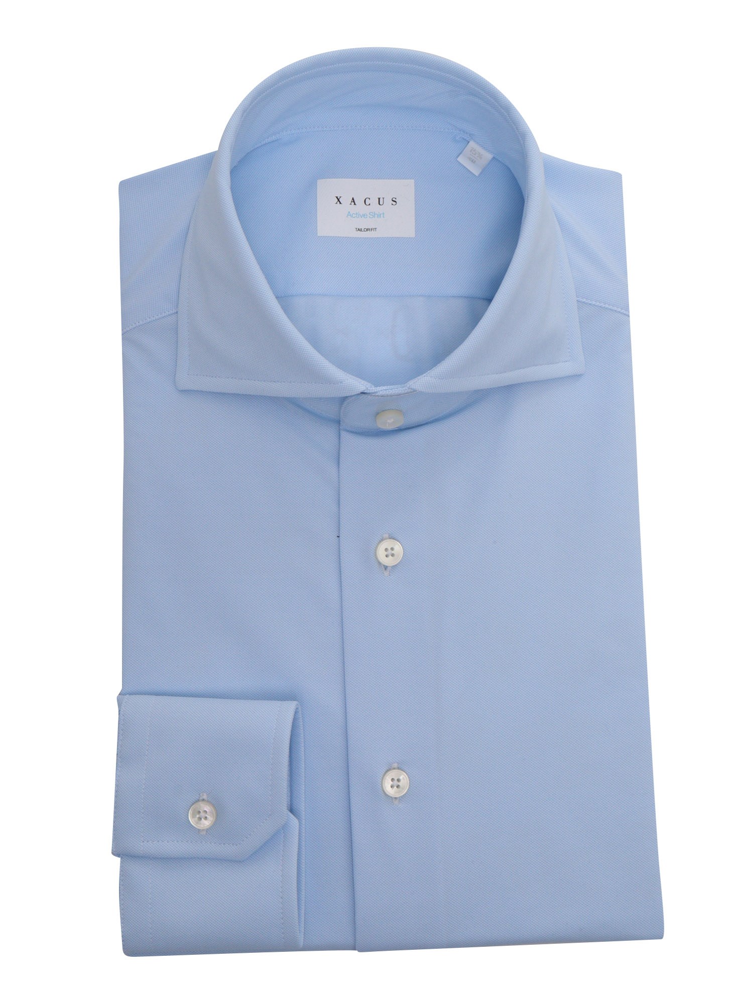 Xacus Light Blue Striped Shirt With Pocket In Multi