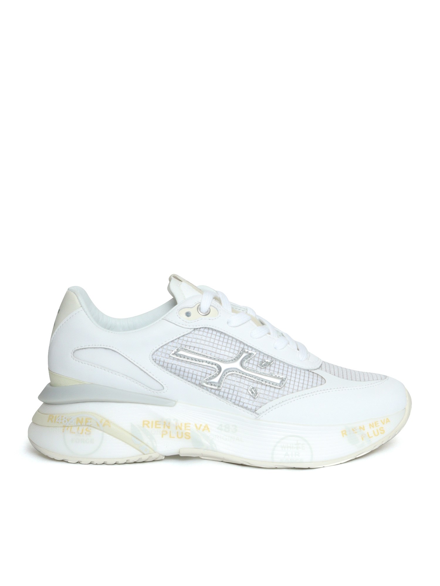 Shop Premiata White Silver Moerund Sneakers
