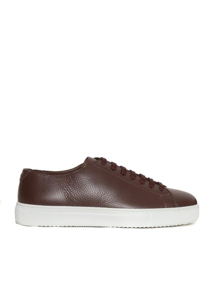 DOUCAL'S Brown leather sneakers