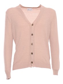 SETTE FILI CASHMERE Pink bouclé cardigan