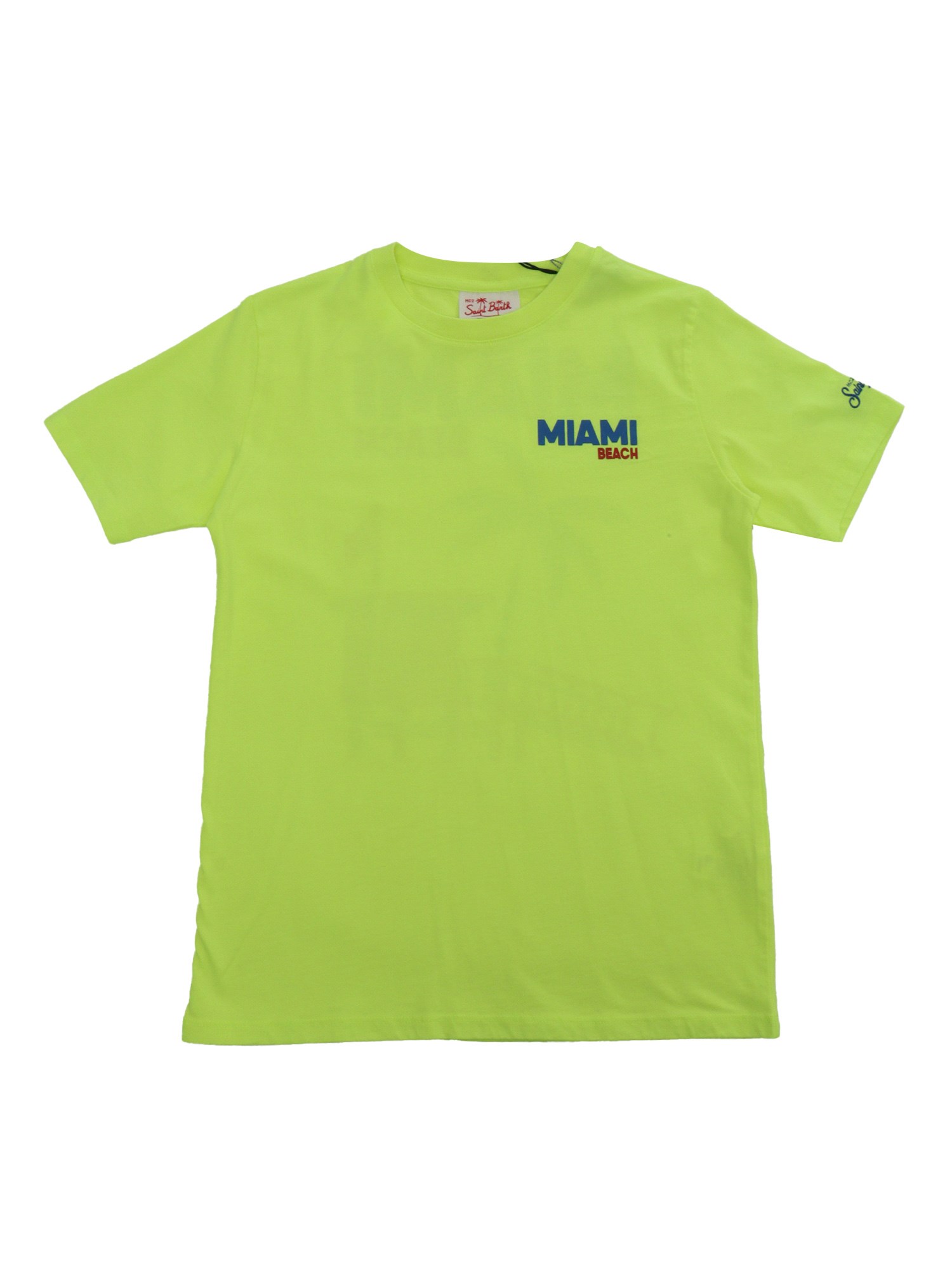Mc2 Saint Barth Lime Green T-shirt In Multi