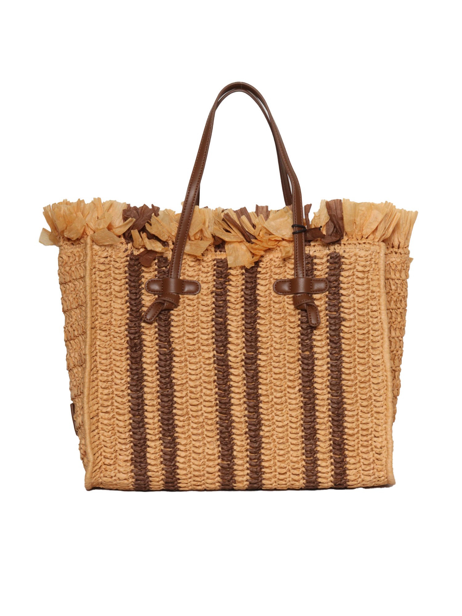Marcella Gianni Chiarini Raffia Shopper In Brown