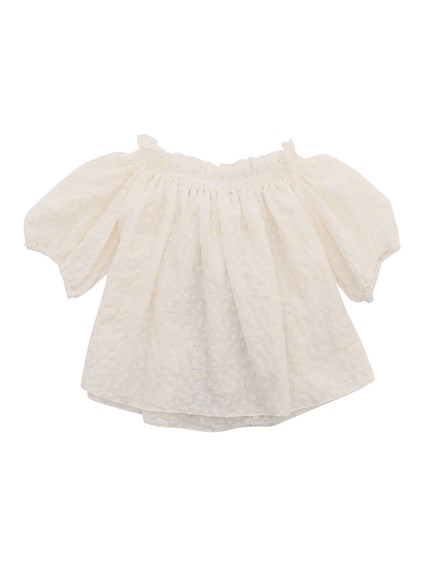 LA STUPENDERIA TJTP72X74X74 FIORE RICAMO PANNA