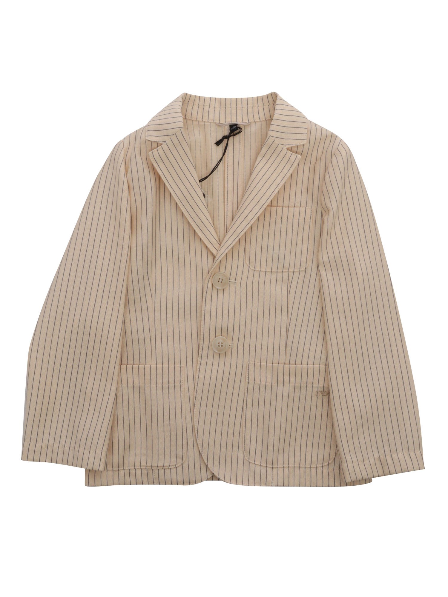 Emporio Armani Beige Jacket With Striped In Beige
