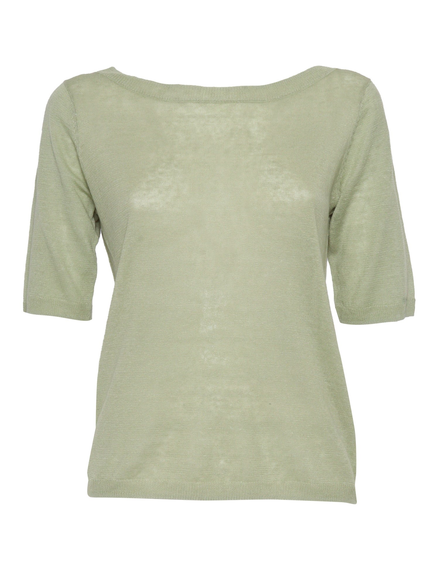 Shop Filatures Du Lion Green Linen Sweater In Beige