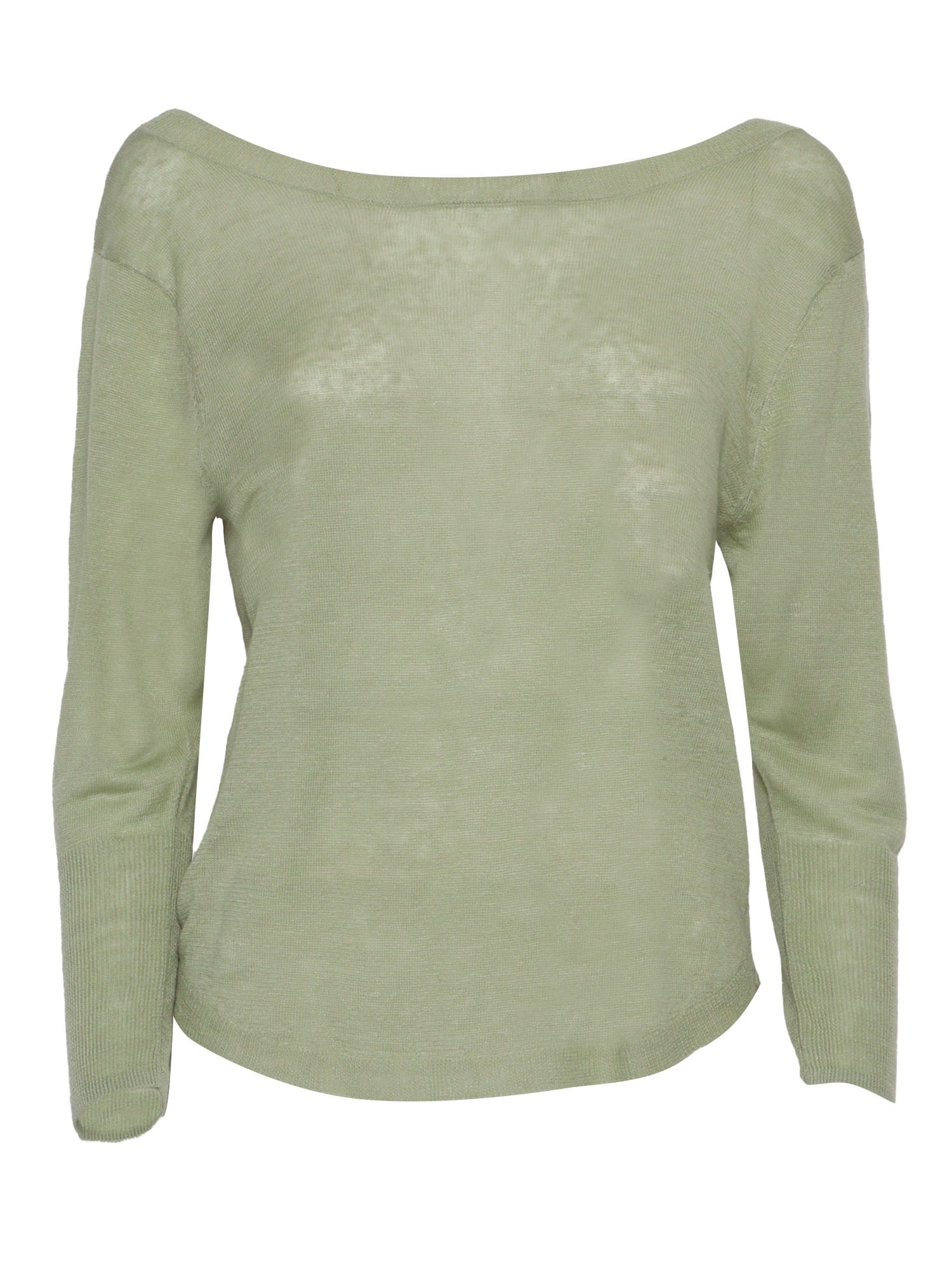 Shop Filatures Du Lion Green Linen Sweater