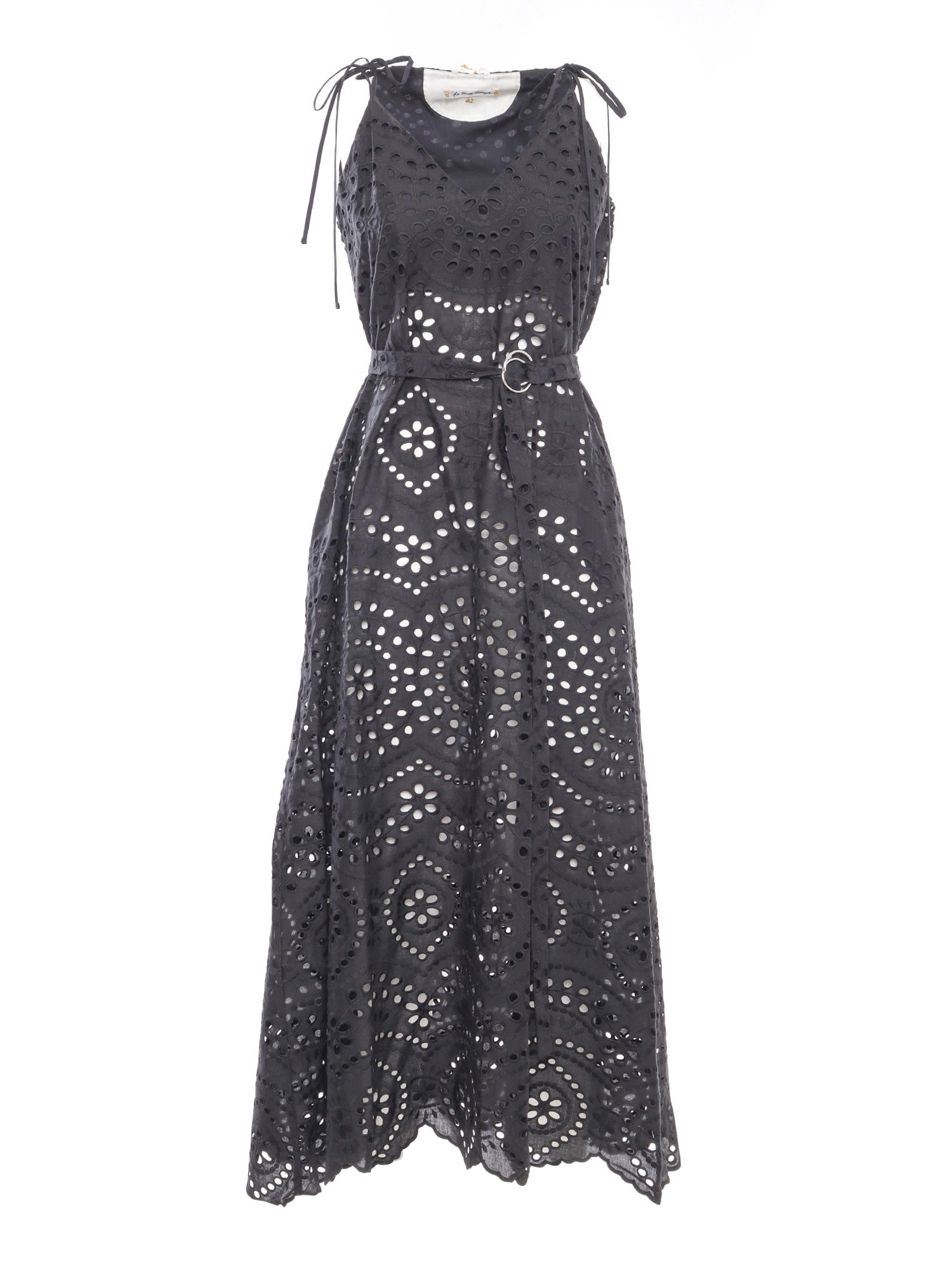 Le Sarte Pettegole Black Cotton Lace Dress