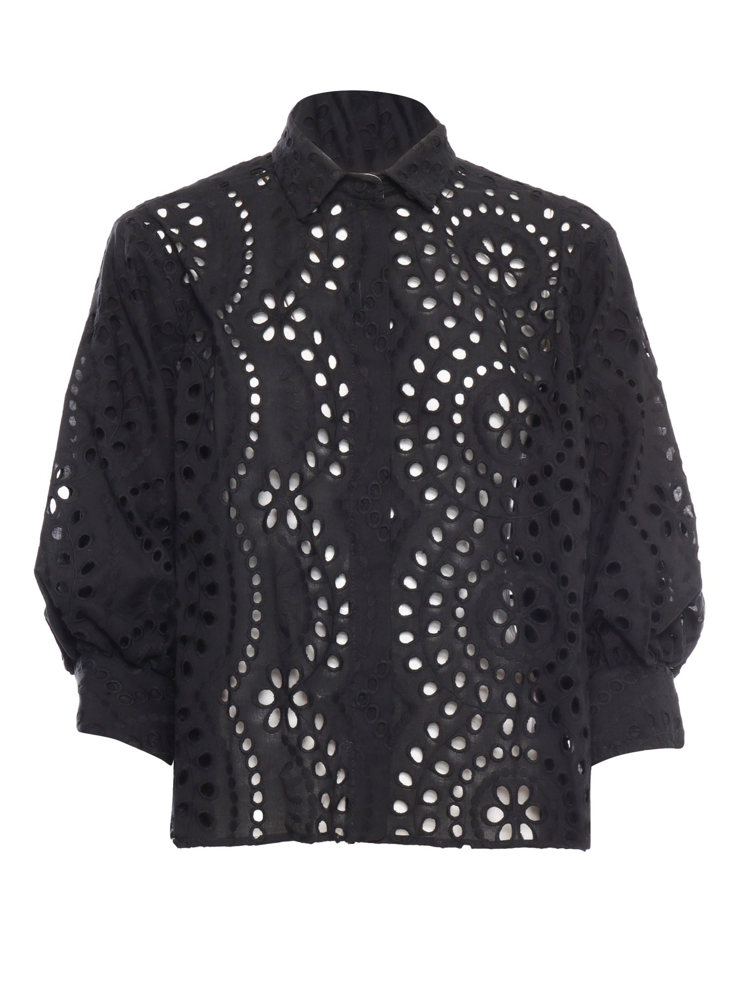 Shop Le Sarte Pettegole Black Perforated Shirt