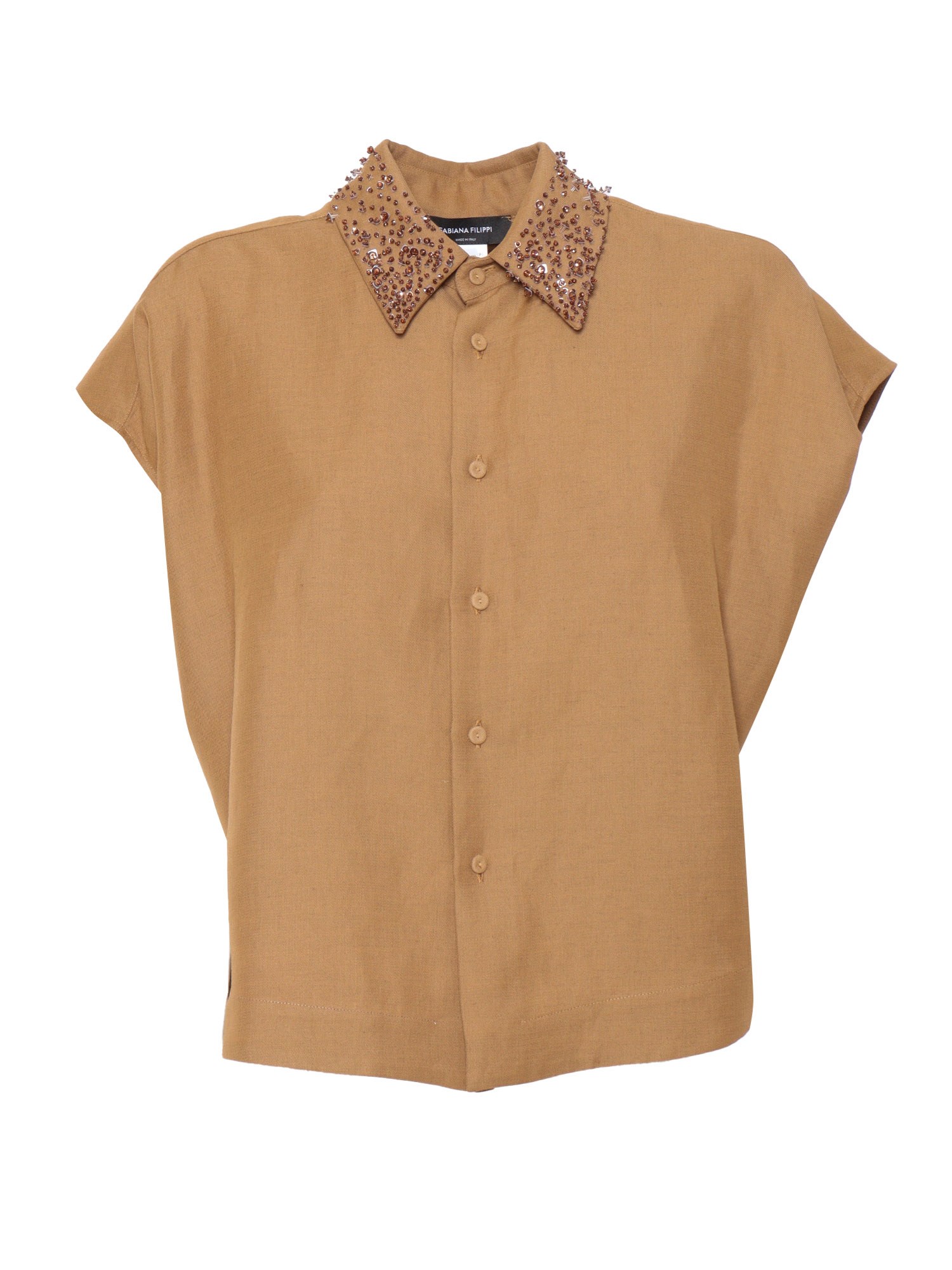 Fabiana Filippi Camel Colored Shirt In Brown