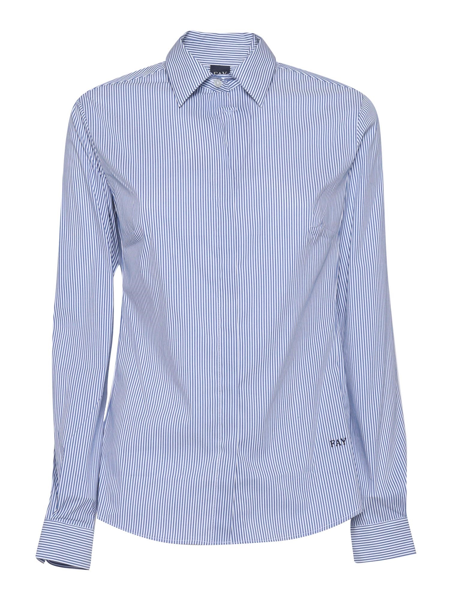 Shop Fay Slim Striped Shirt In Blue