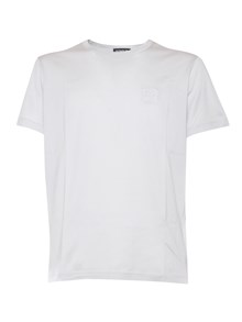 Dondup White t-shirt with logo plate