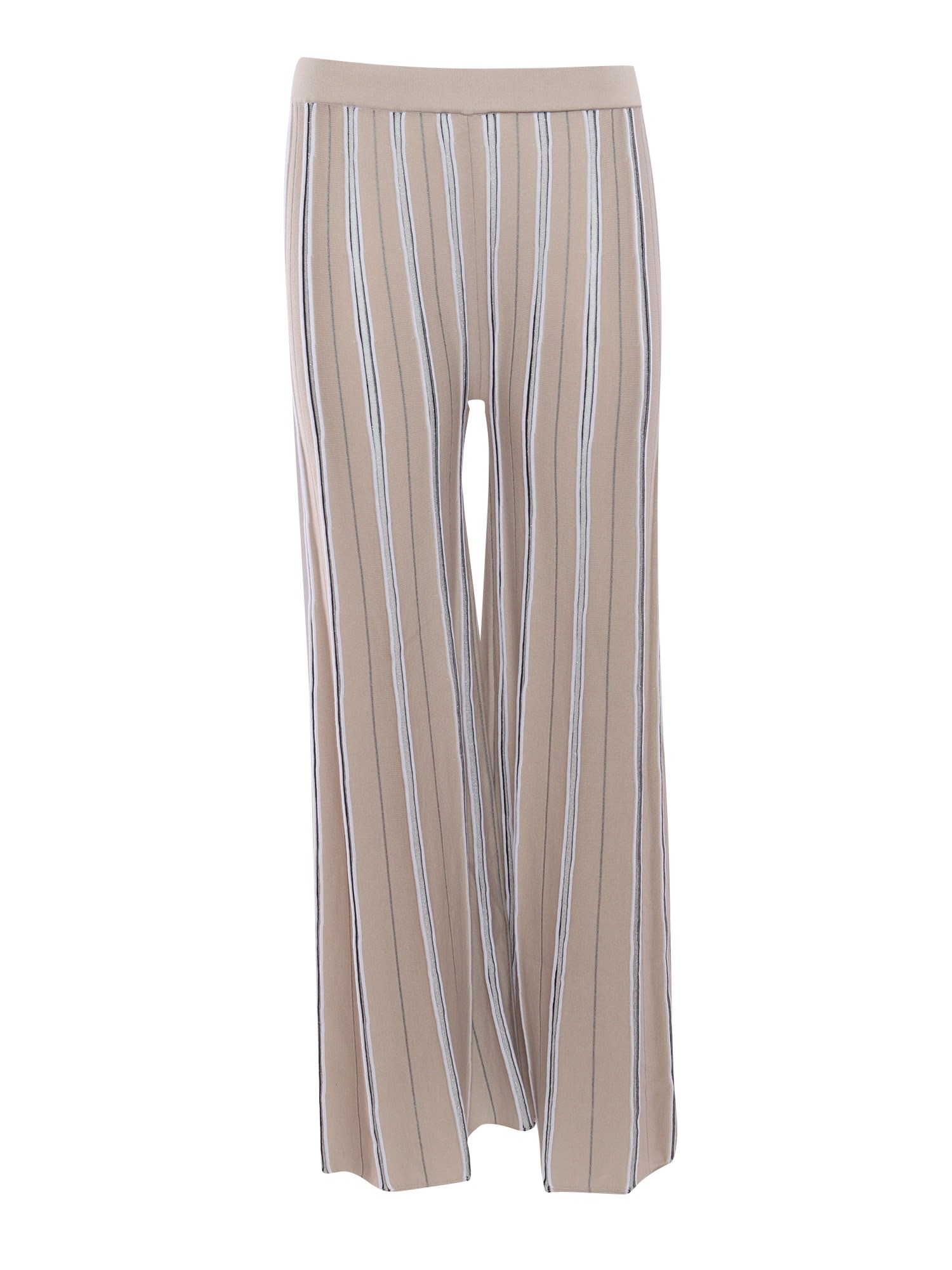 Shop Kangra Cashmere Beige Jacquard Palazzo Trousers