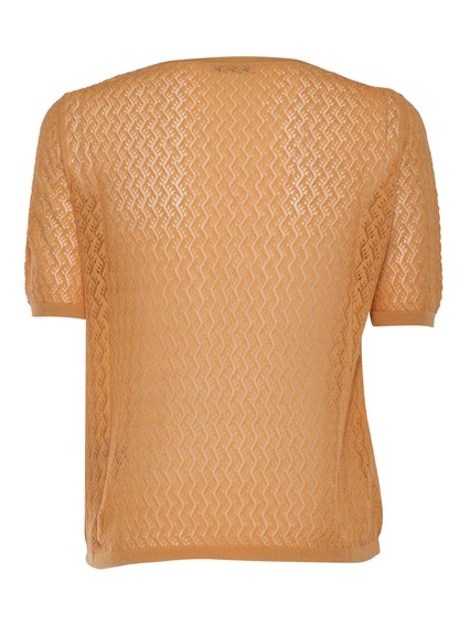 Ballantyne Orange cotton knit sweater