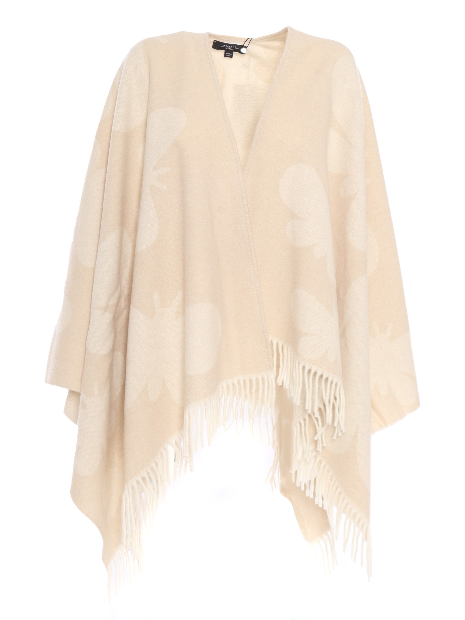 Shop Max Mara Pace Beige Poncho In White