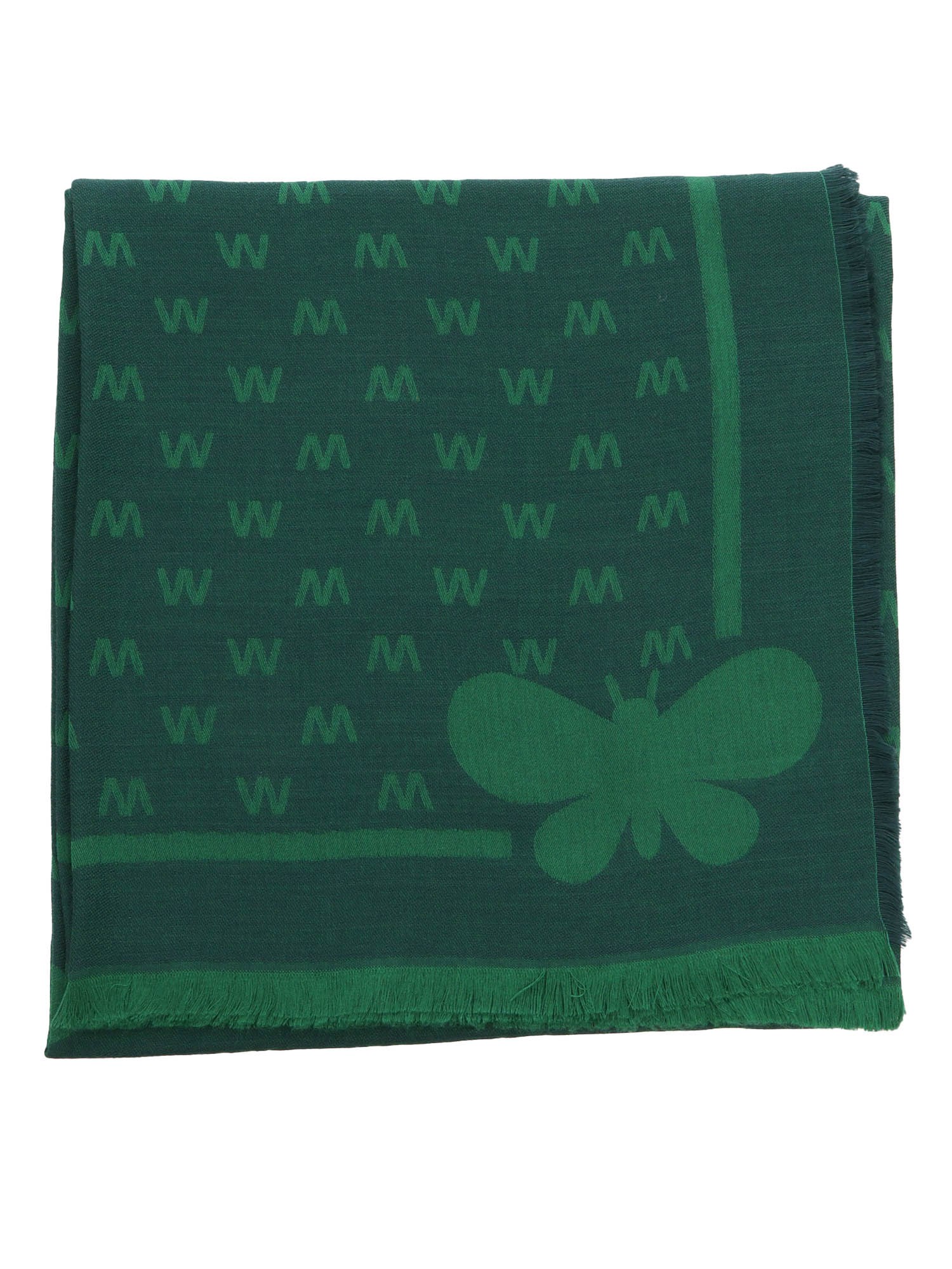 Shop Max Mara Dire Emerald Scarf In Green