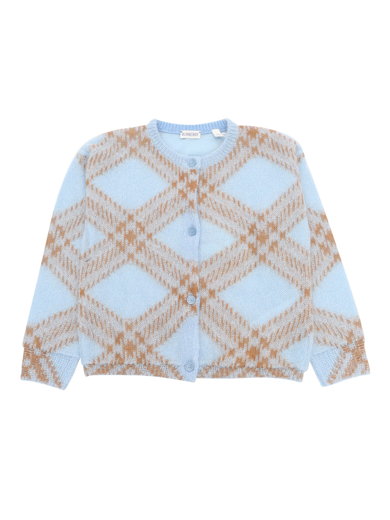 Shop Burberry Kid Girl Cardigans In Blue