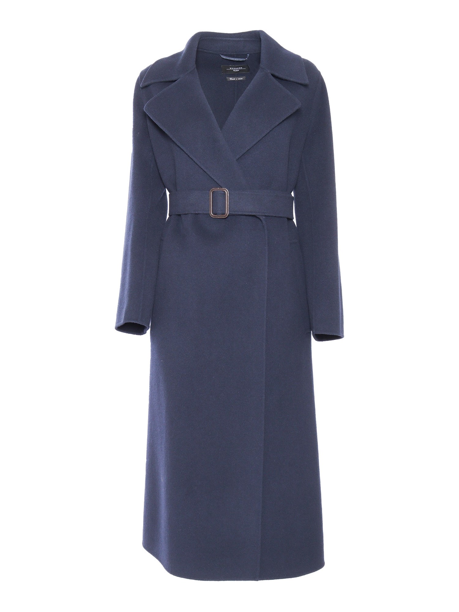 Max Mara Manu Navy Coat In Blue