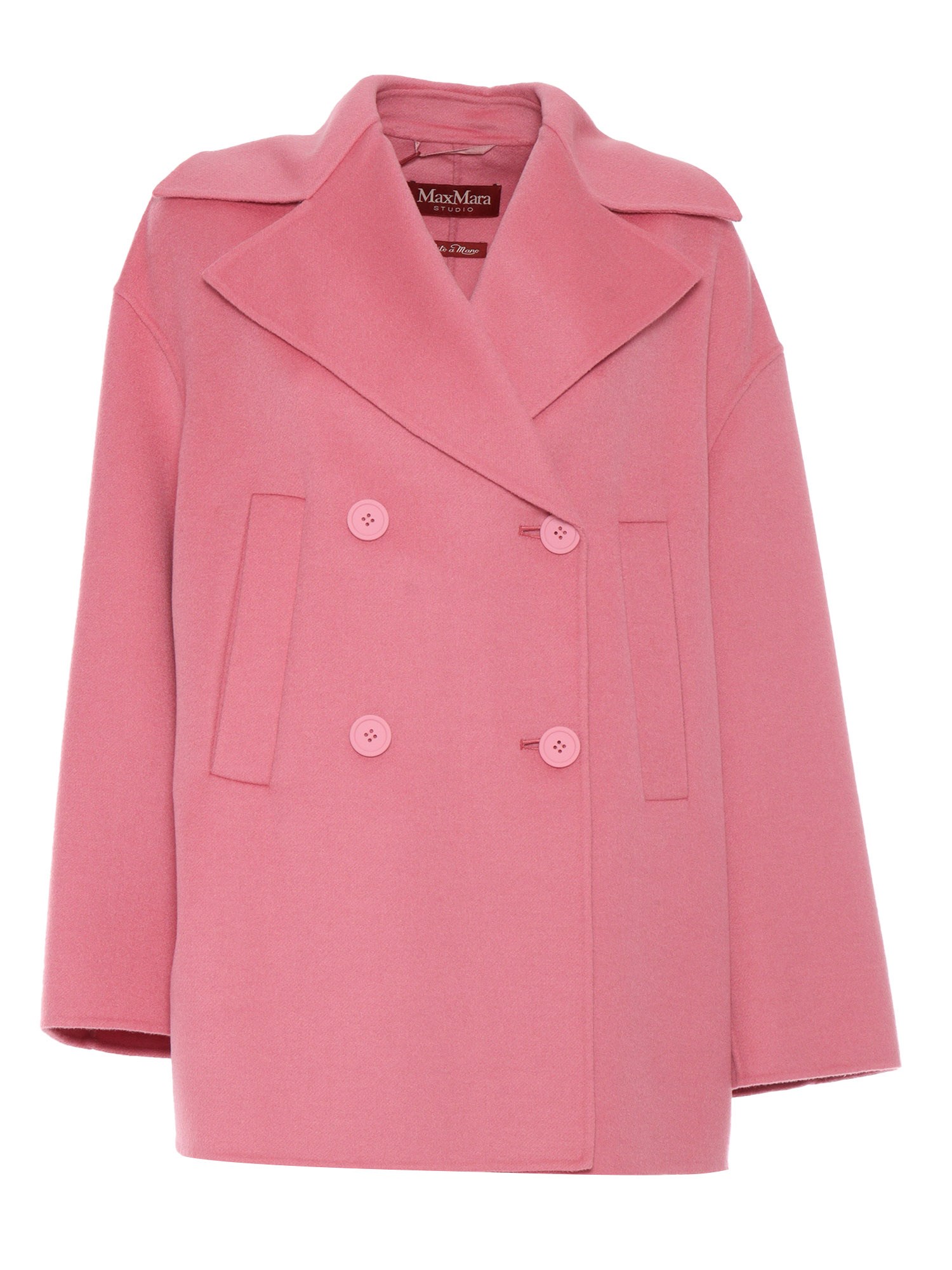 Shop Max Mara Spadino Peony Short Coat In Pink