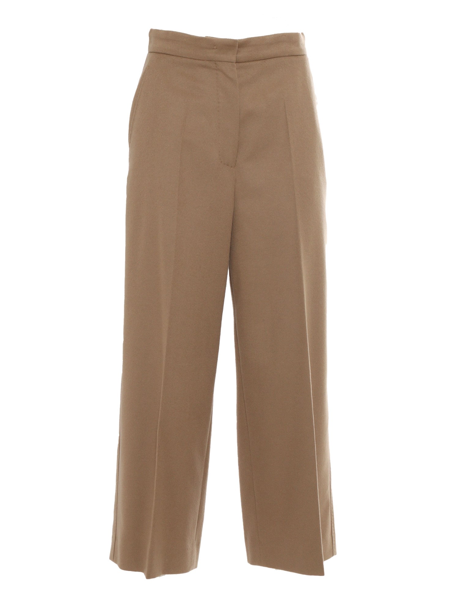 Shop Max Mara Burano Camel Long Trouser In Beige