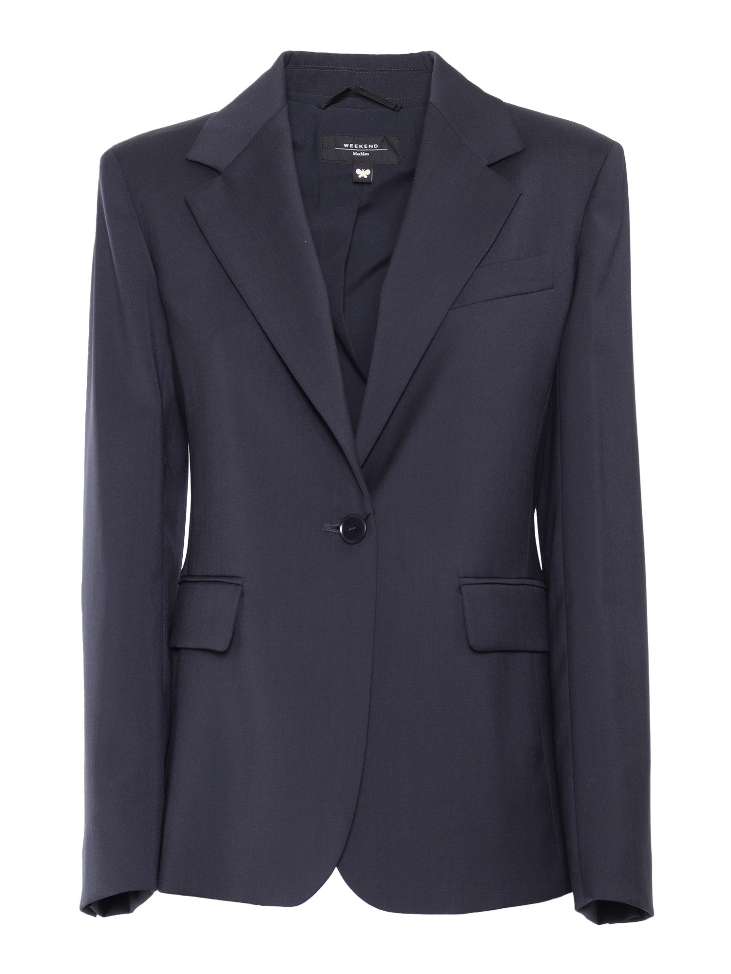 Shop Max Mara Lamine Navy Jacket In Blue