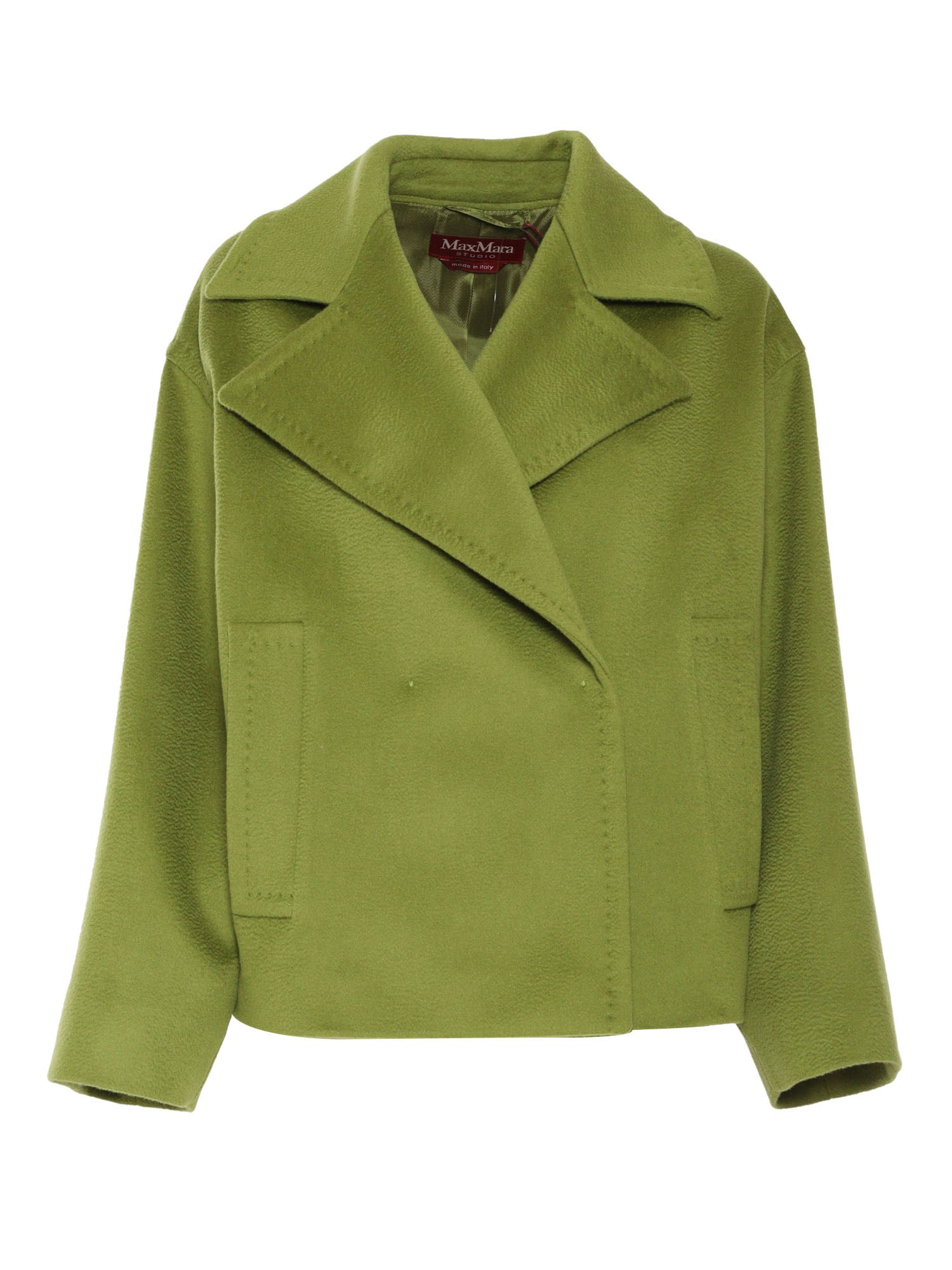 Shop Max Mara Cabala Green Short Coat