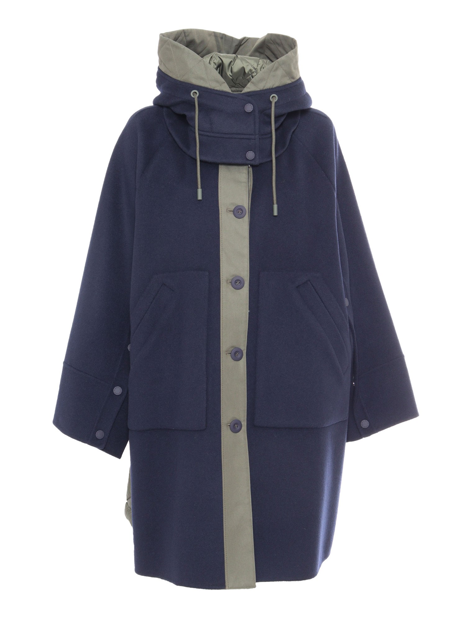 Max Mara Chicca Navy Quilted Coat In Blue