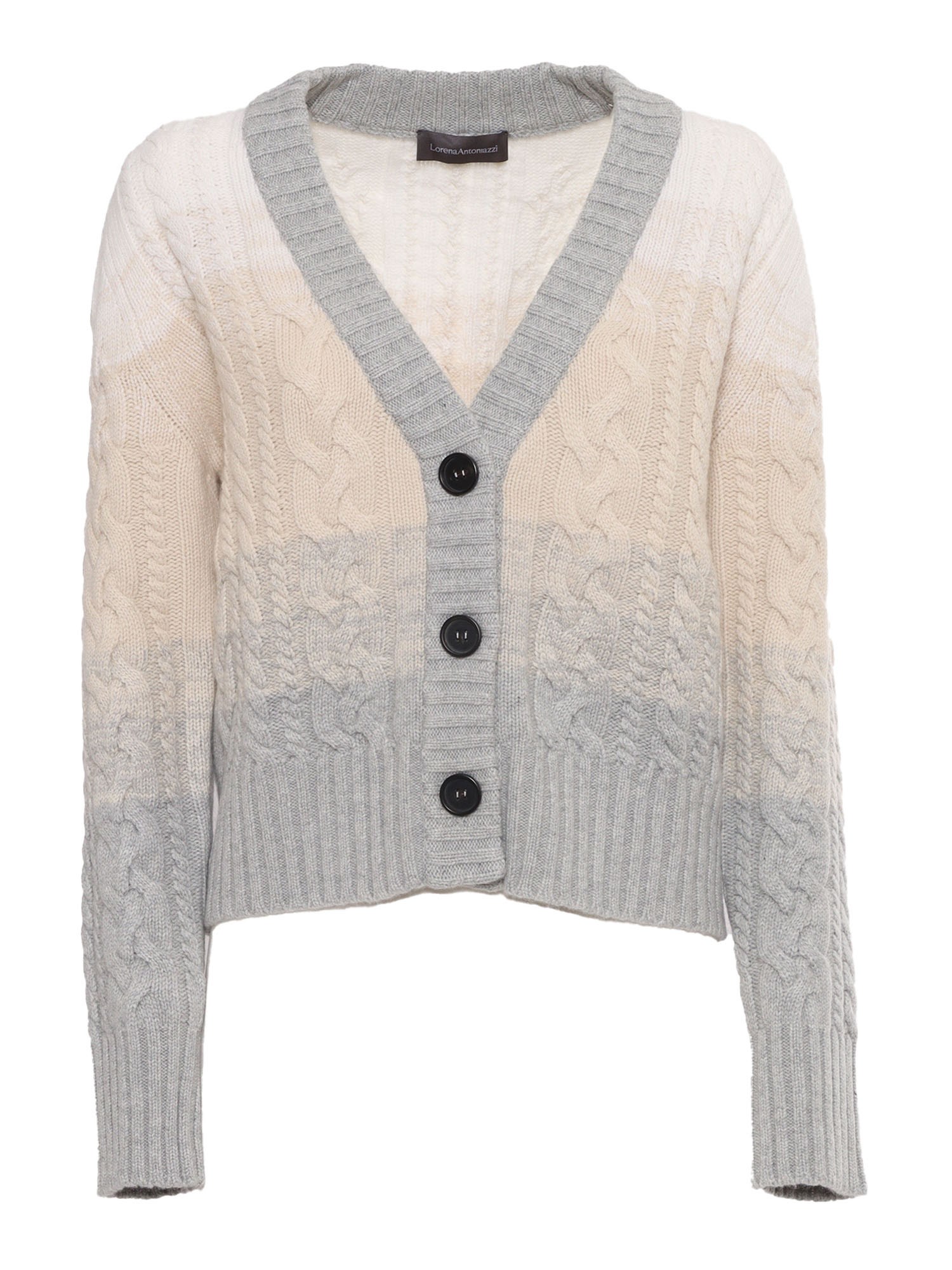 Shop Lorena Antoniazzi Knit Cardigan In White