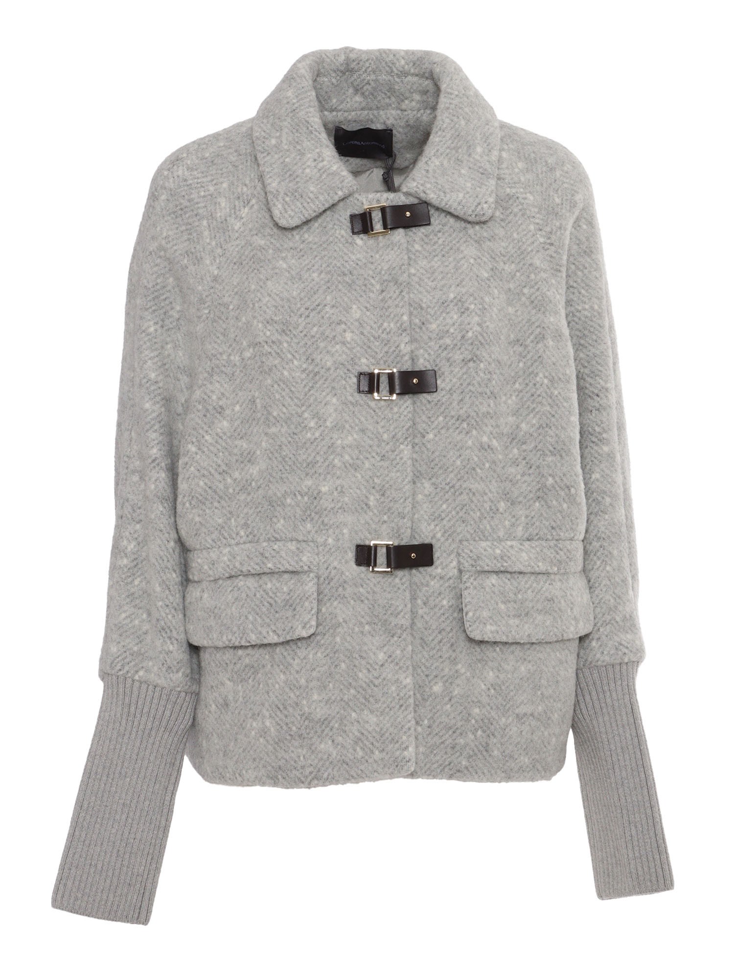 Shop Lorena Antoniazzi Coat In Gray