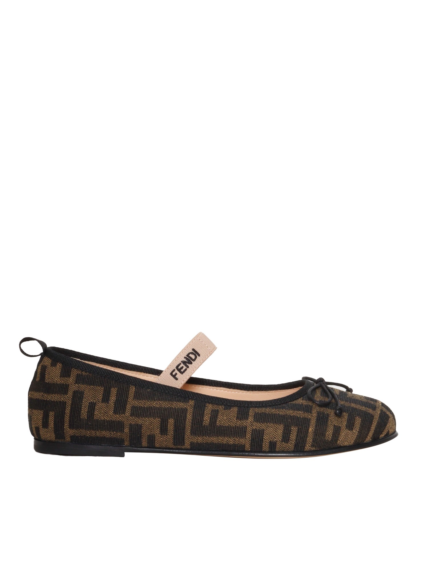 Fendi Jr Kids' Ff Flat Shoes In Black