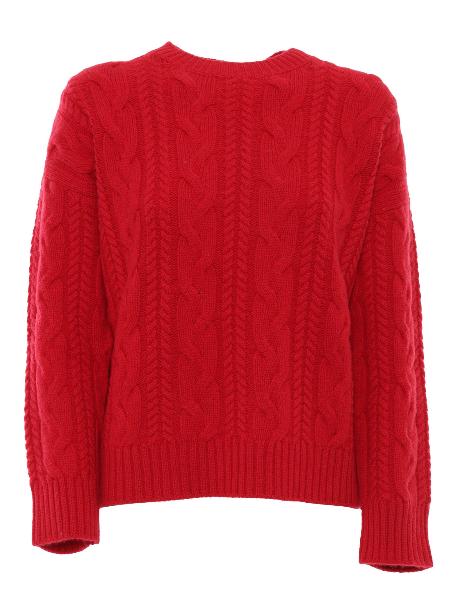 Shop Kangra Cashmere Braided Crewneck Sweater In Red