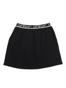 OFF WHITE KIDS BOOKISH LOGOBAND SWEATSKIRT BLACK - WHIT