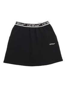 OFF WHITE KIDS BOOKISH LOGOBAND SWEATSKIRT BLACK - WHIT