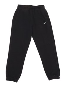 OFF WHITE KIDS OFF STAMP PLAIN SWEATPANT BLACK - WHITE