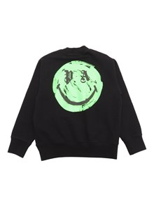 PALM ANGELS KIDS PA X SMILEY REGULAR CREW BLACK GREEN