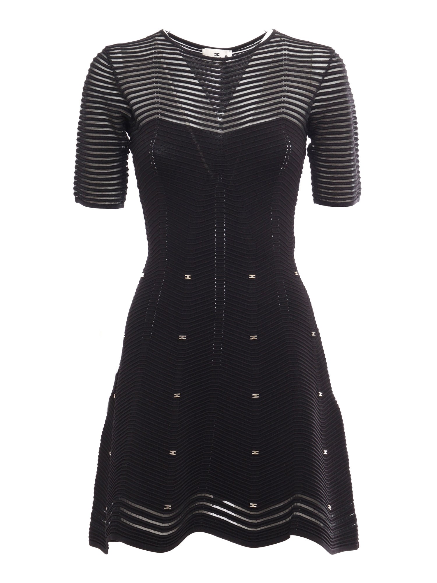 Shop Elisabetta Franchi Knitted Dress In Black